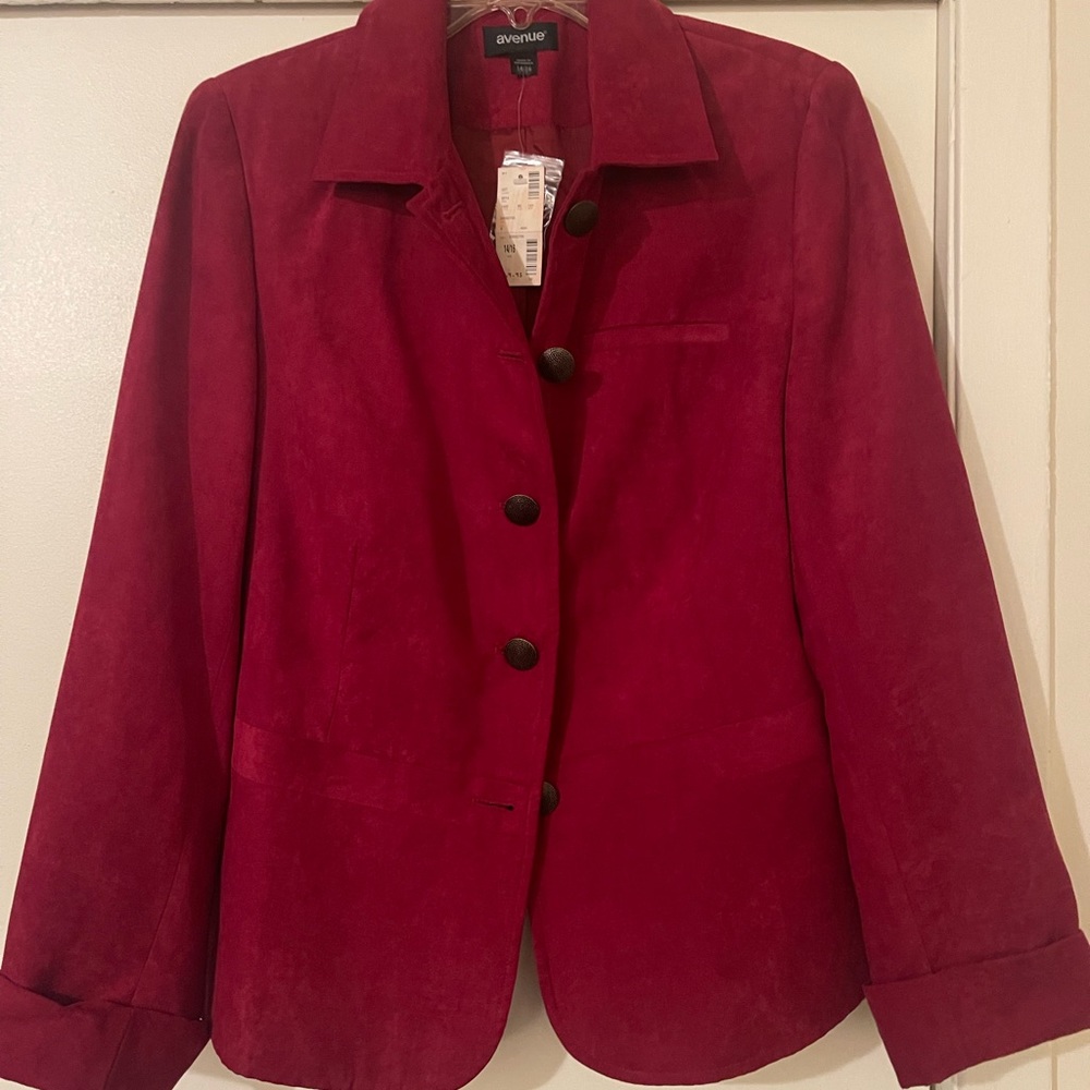 Avenue Suede Burgundy Suit - Maxi Length Skirt